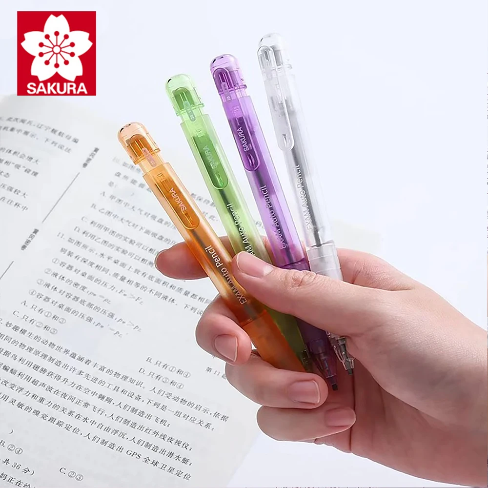 1 Set Japan SAKURA Exam Auto Pencil Specially Designed for Exam Answer Sheets Cute Mechanical Pencil Kawaii Stationery