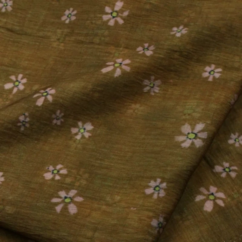 Artificial silk, cotton fabric, yellow digital printing, Rob, clothing, handmade DIY, sewing fabric