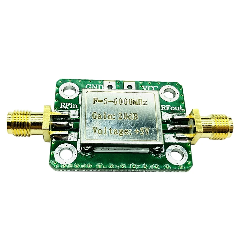 MQXGF RF Power Amplifier with Shielding Shell 5M-6GHz Broadband Signal Amplifier 20DB High Gain