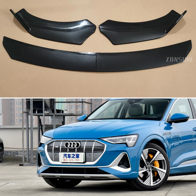 Use For Audi E-Tron 2021-2024 Year Front Bumper Lip Splitter Spoiler Body Kit Accessories