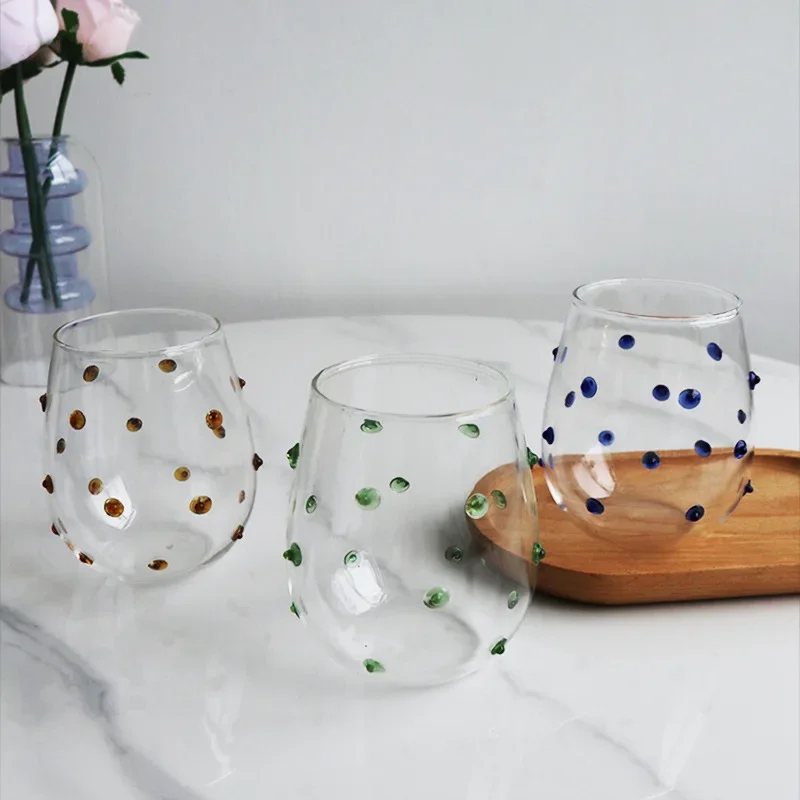 

Creative Irregular Tactile Wave Dots Dots Glass Design Mug Featured Mugs Milk Mugs Decor Glass Cup Coffee Mug Cute Tumbler