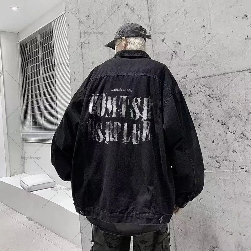 

НОВАЯ американская ретро куртка большого размера для мужчин Harajuku Y2K модный свободный топ с надписью уличный хип-хоп панк гот повседневная толстовка для женщин