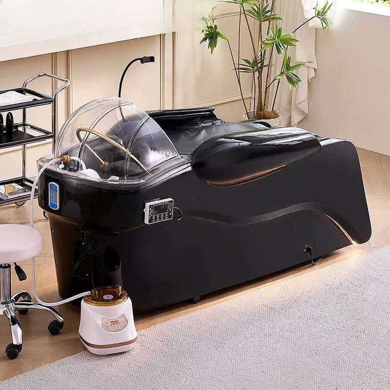 

BIntelligent electric massage shampoo bed barber shop special automatic water circulation fumigation head treatment bed with