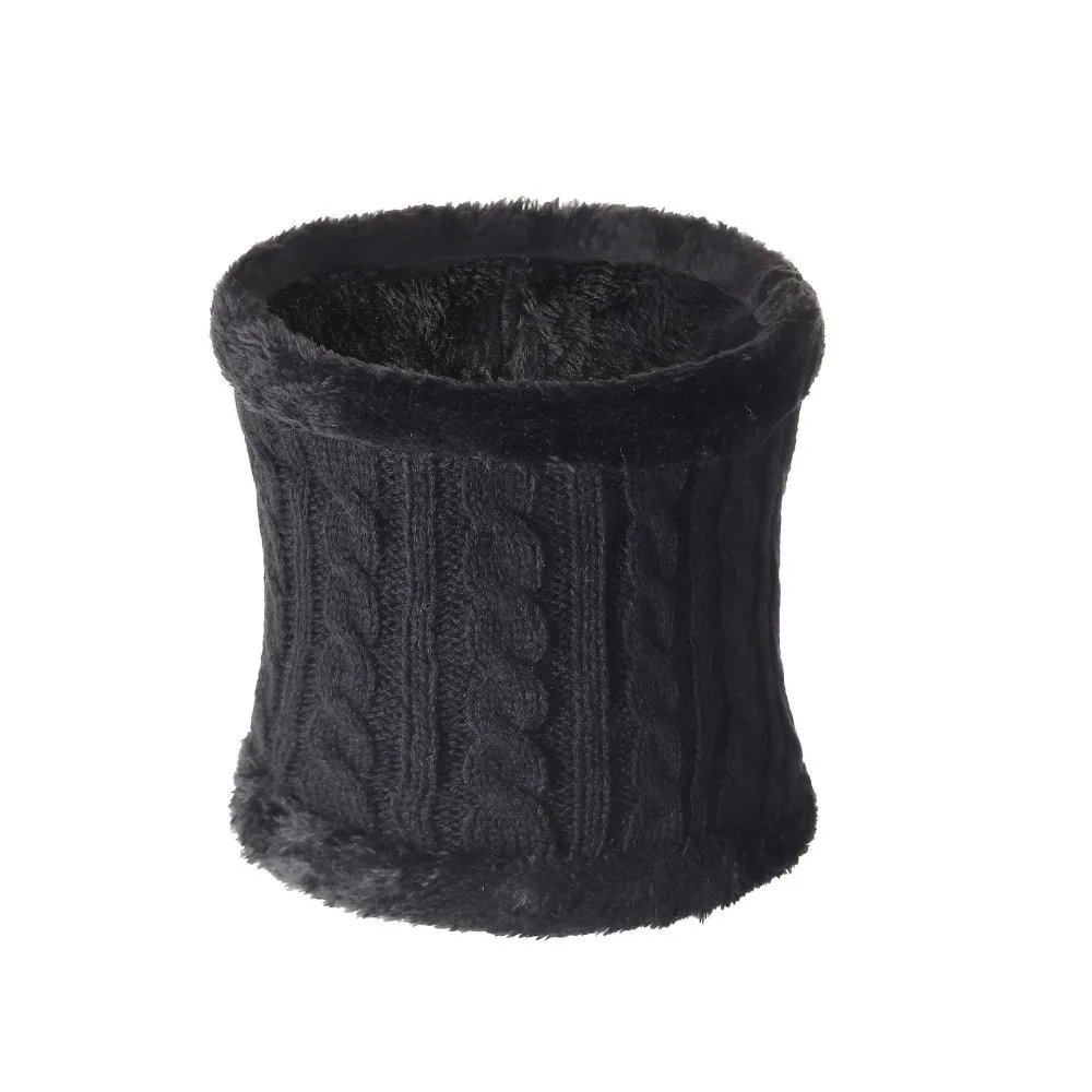 3pcs/set Women Soft Big Hair Ball Winter Knitted Hat Keep Warm Thicken Winter Hat Set Solid Color Warm Pullover Hat Women