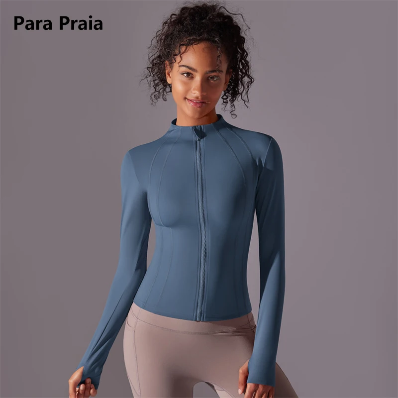 

Sports Coat Women Summer Autumn Slim Fitting Zipper Warm Up Lightweight Active Jackets Running Long Sleeved Pratiyog Shirt Tops