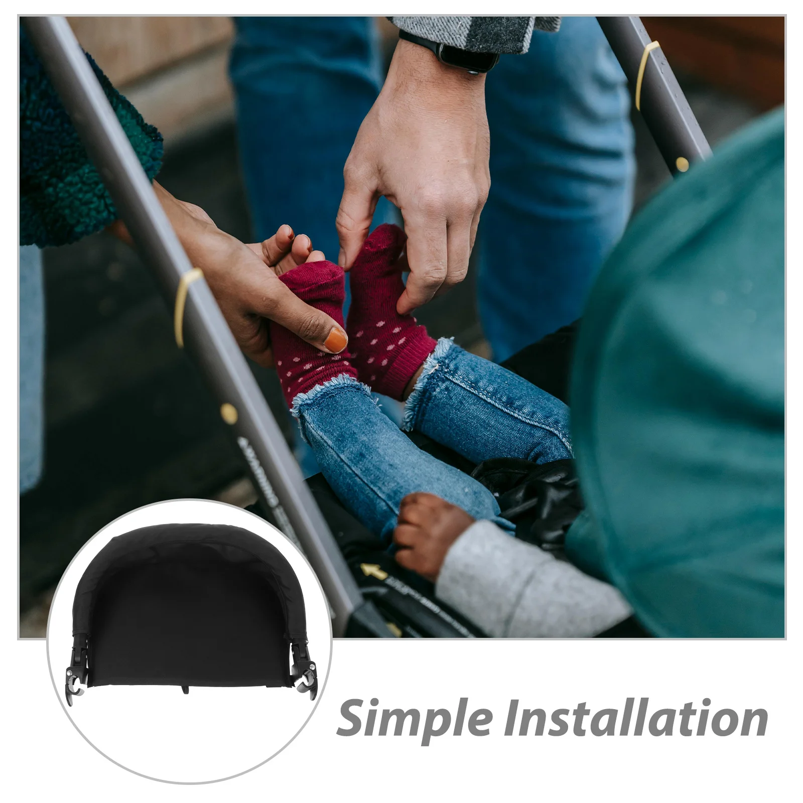 عربة أطفال بمسند للقدمين، تمديد عالمي قابل للتعديل وقابل للإزالة، عربة أطفال تدعم القدم، مسند ذراع آمن سهل التركيب