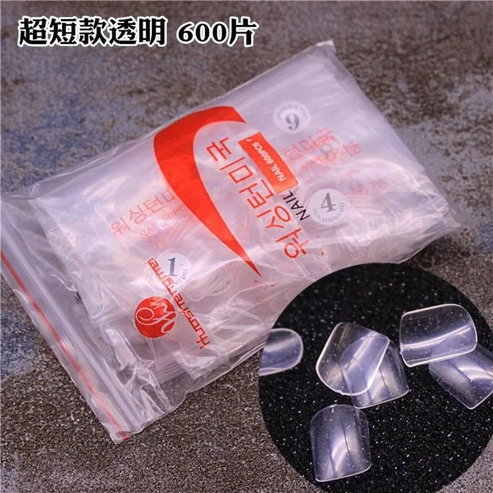 600 sztuk/paczka kwadratowy sztuczny palec u nogi akrylowy żel UV pod paznokieć sztuczne paznokcie sztuczne pełne tipsy DIY Pedicure francuskie końcówki