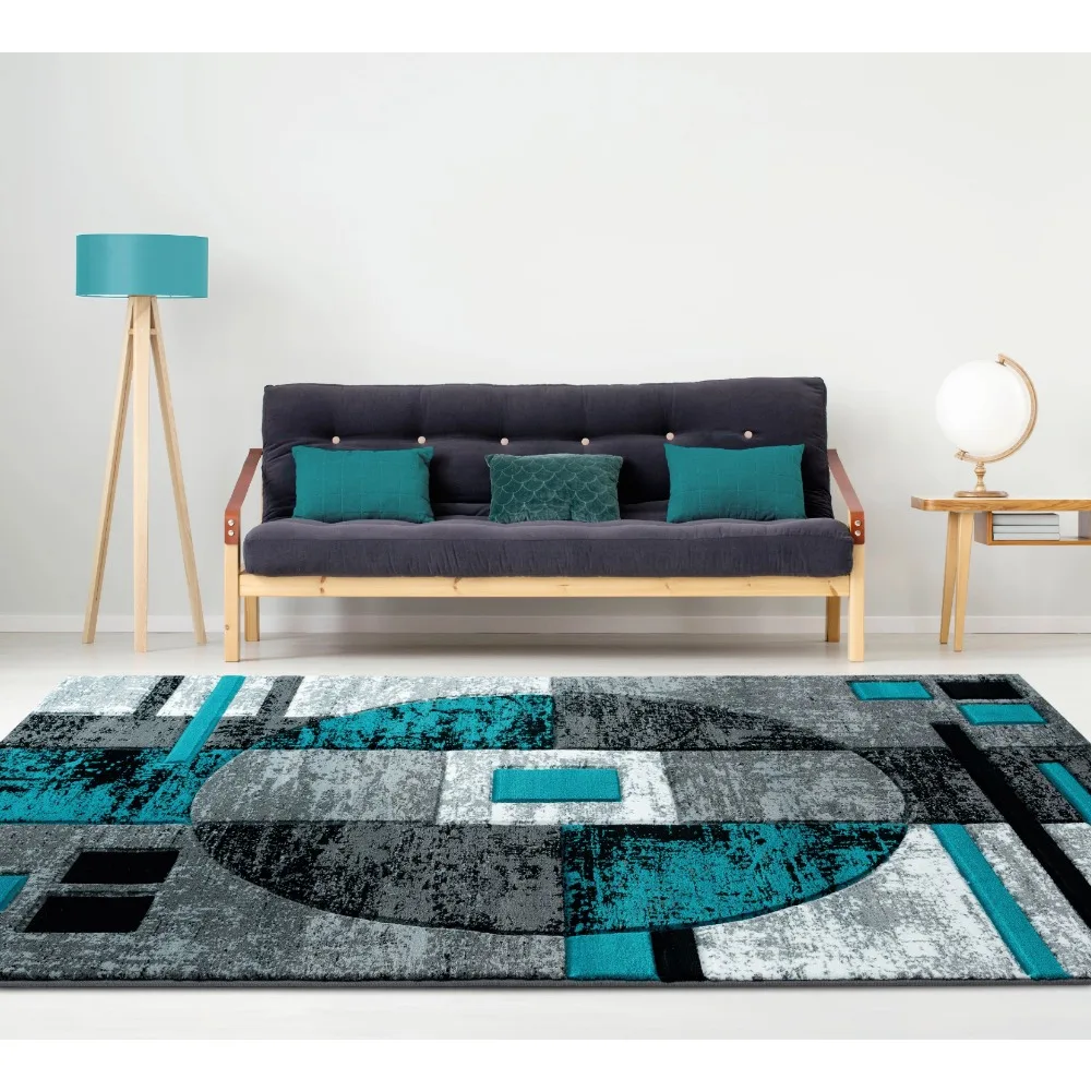 

United Weavers Drachma Attica Modern Abstract Accent Rug, Turquoise, 2'7 x 4'2