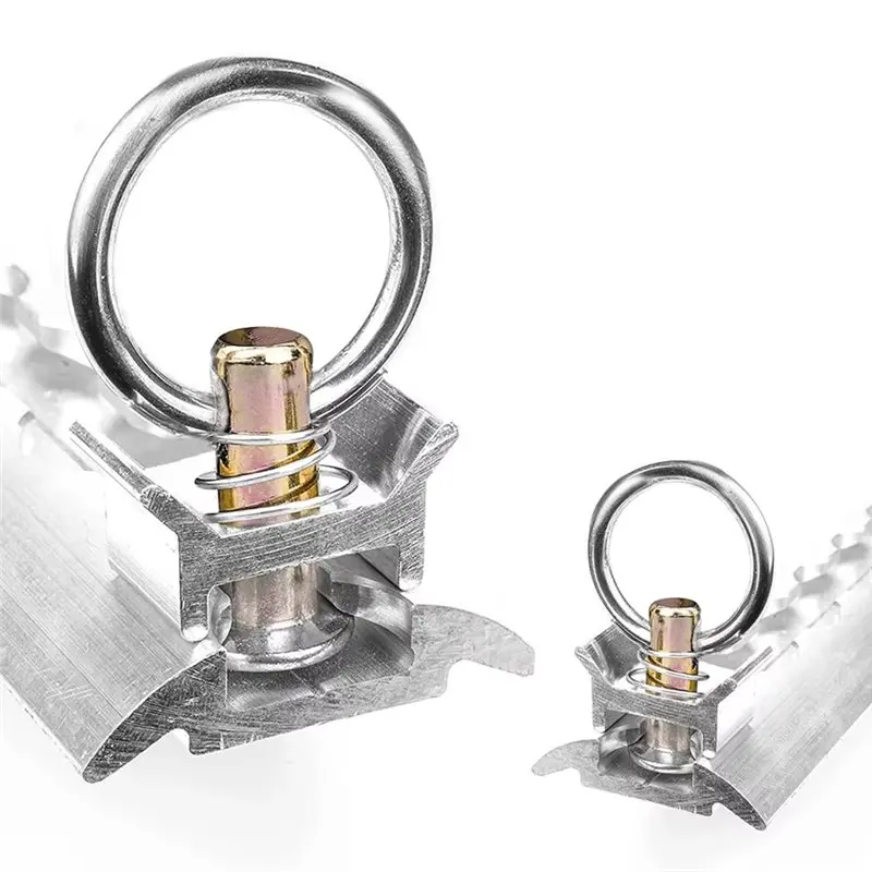 Leading-Aluminum Tie Down Down With Stud And O-Ring 10-Pack L Track Motorcycle Trailer Fasteners