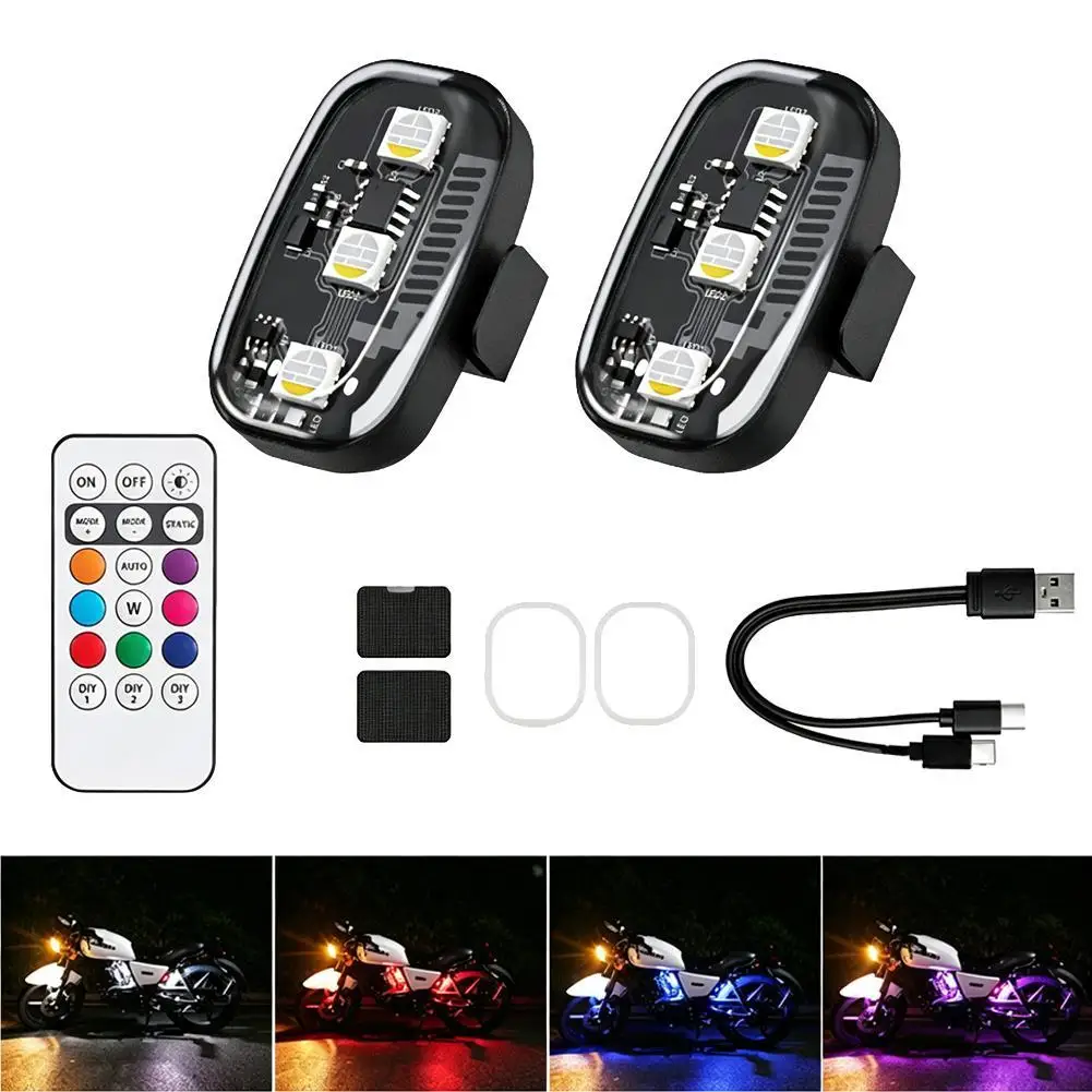 Wireless Remote Control LED Strobe Light Rechargeable Warning Indicator Lamp For Drone Motorcycle Bicycle Car