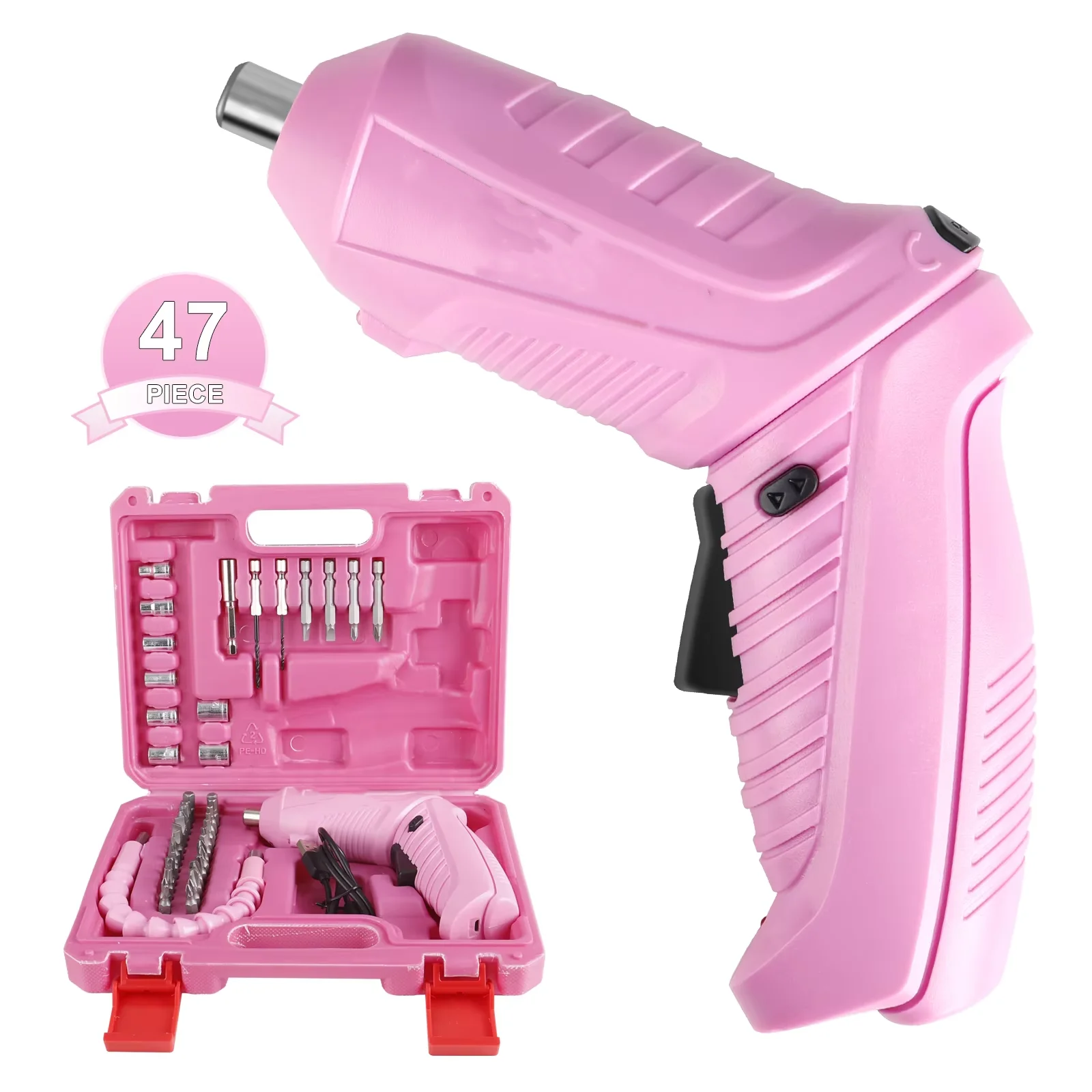 Pink Mini Electric Screwdriver 3.6v Power Tool Set Home Maintenance rechargeable cordless drill Electric screwdriver