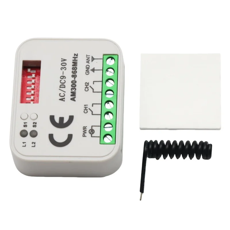 MULTI-Frequency 300-900MHZ  Garage Gate Remote Receiver 433 868MHz AC/DC 9-30V Receiver with Remote Control
