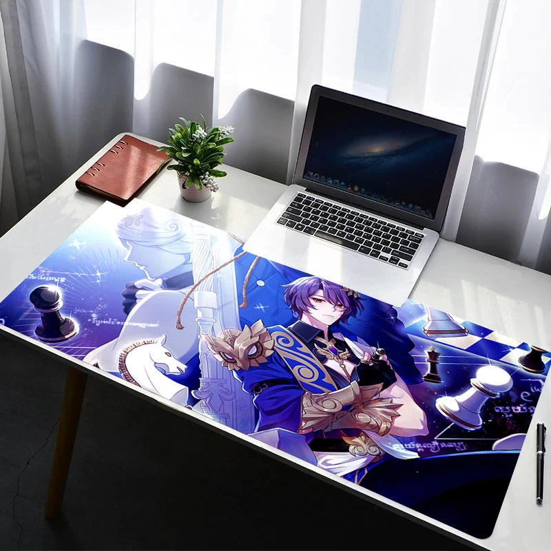Alas Mouse Laptop Anti Selip Alas Mouse Desktop Diperpanjang Alas Keyboard Anime Aksesori Gaming H-honkai Star Rail Dr. Rasio Mousepad