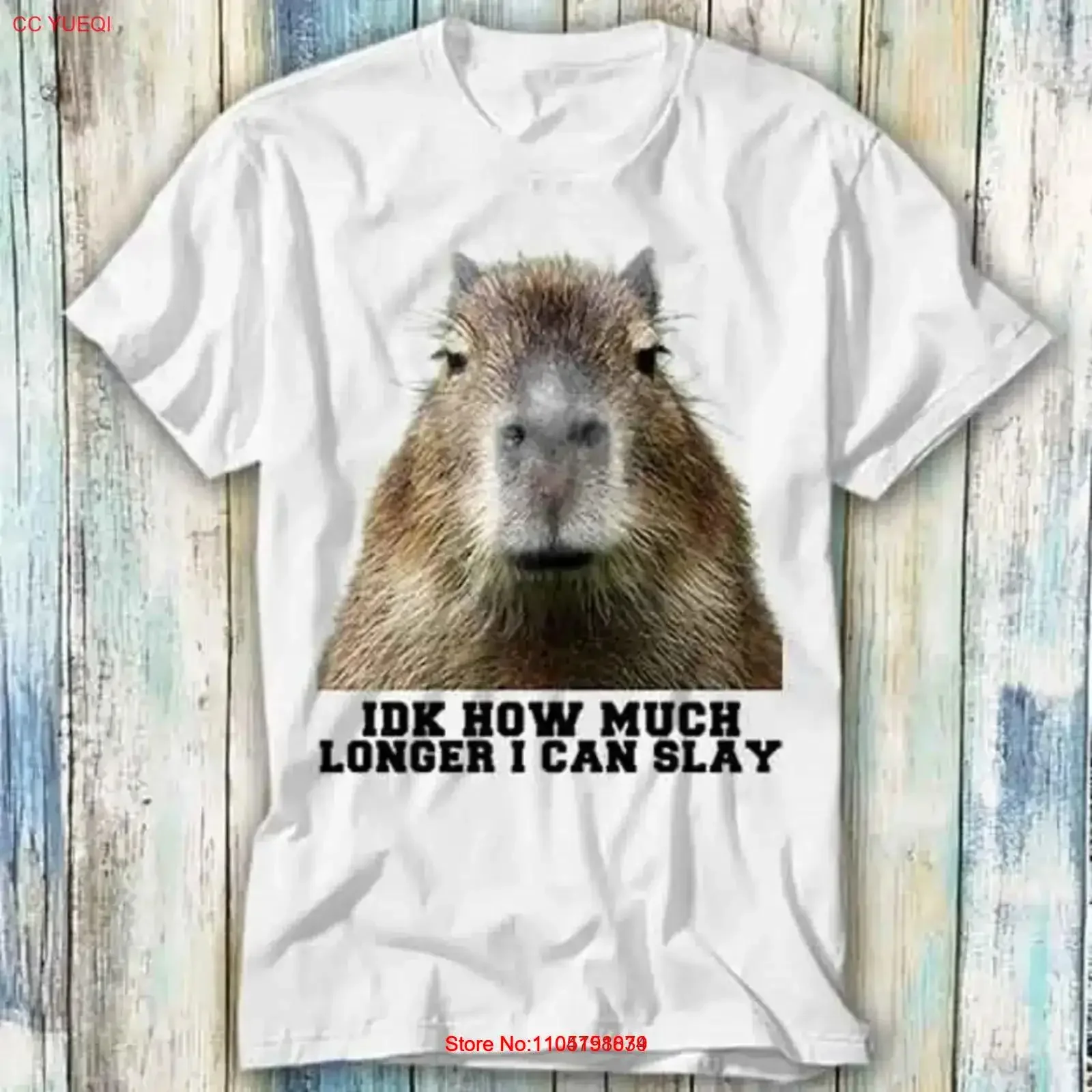 

Футболка Idk How Much Longer I Can Slay Capybara Sarcastic Dank Meme Футболка Fu винтажный стильный графический топ для повседневной носки