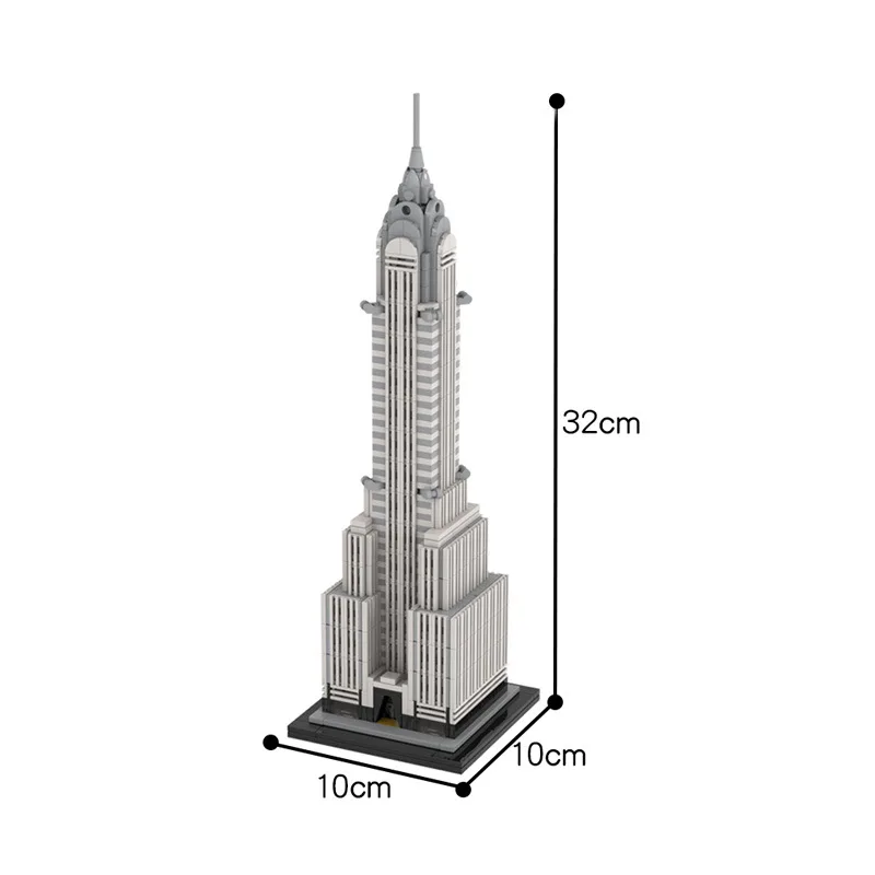 Blocos de Construção Chrysler, Famoso Modelo De Arquitetura, DIY Montar Tijolos, Exibir Display Criativo, Brinquedos De Natal Presentes, Escala 1:800, MOC