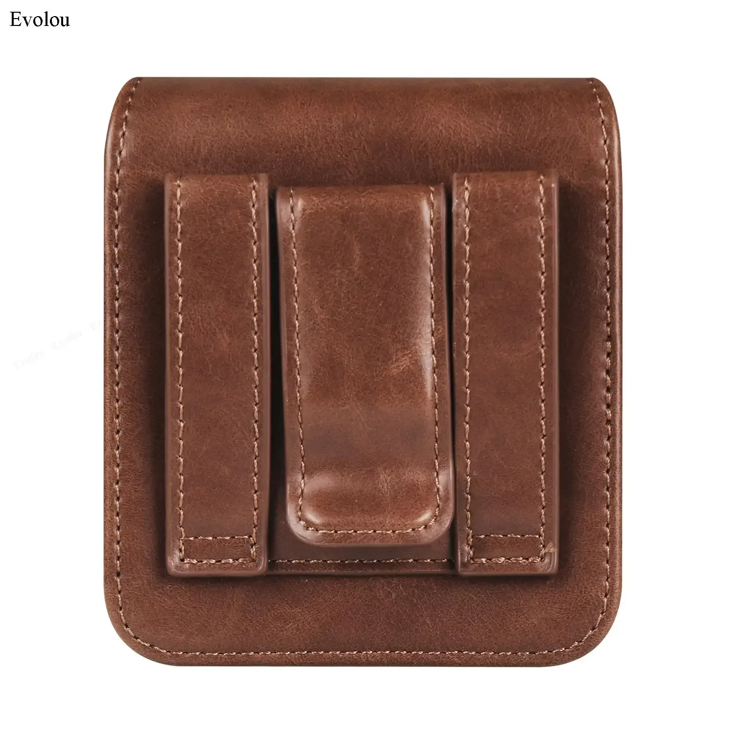 Genuine Leather Phone Bag Universal For Tecno Phantom V Flip Find N3 Flip Honor ZTE Nubia Flip Belt Clip Holster Waist Cover