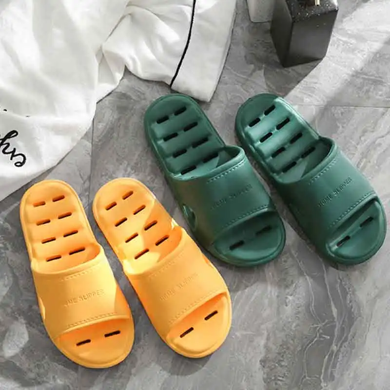 2025 New Bathroom Slippers for Women Summer Home Couples Indoor House Leak-Proof Shower Sandals Summer EVA Men's Cool Slippers