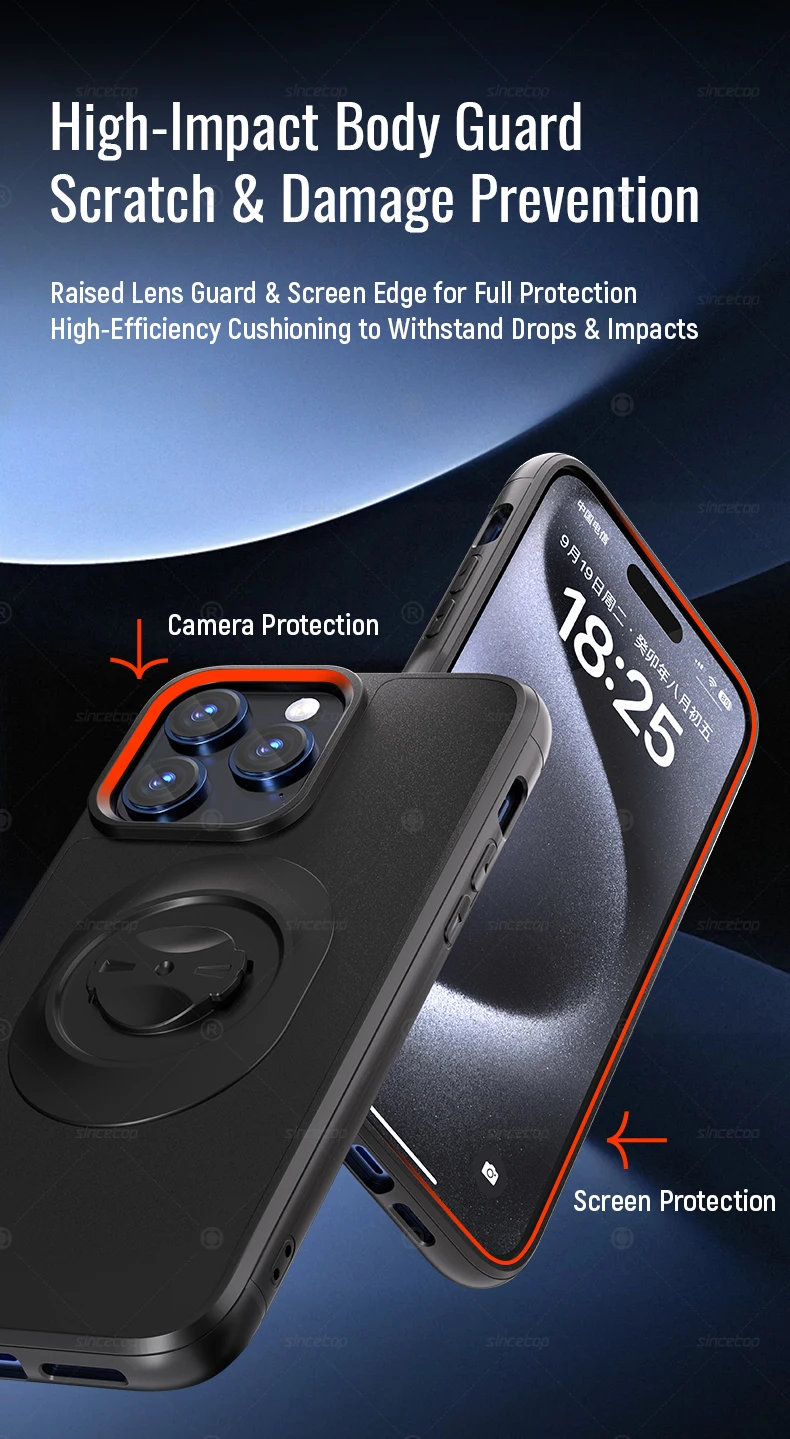 Stoßfeste Hülle für iPhone XR/11/12/13/14/15/16/17 Pro Max Schnellmontage-Telefonhülle mit Adapter für Garmin Fahrrad-Telefonhalter – Detail 3