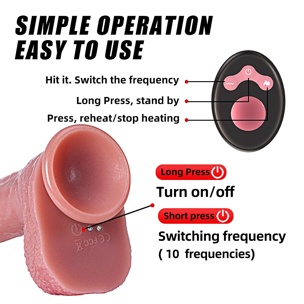 Realistic BIG Dildo Vibrator Glans Penis Trigger Thrusting Vibrating Anal G Spot Clitois Stimulator Telescopic Porn Sex Machine