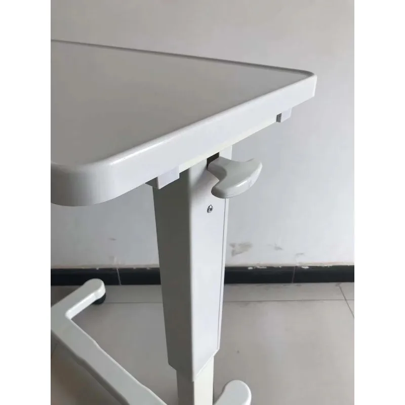 الشركات المصنعة رخيصة عالية الجودة طاولة متنقلة طبية مع عجلات طاولة السرير يمكن رفع مستشفى التمريض المنزل طاولة وجبة السرير #5