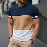 Summer new men's printed T-shirt round neck street Harajuku sports casual men's short sleeved plus size comfortable top