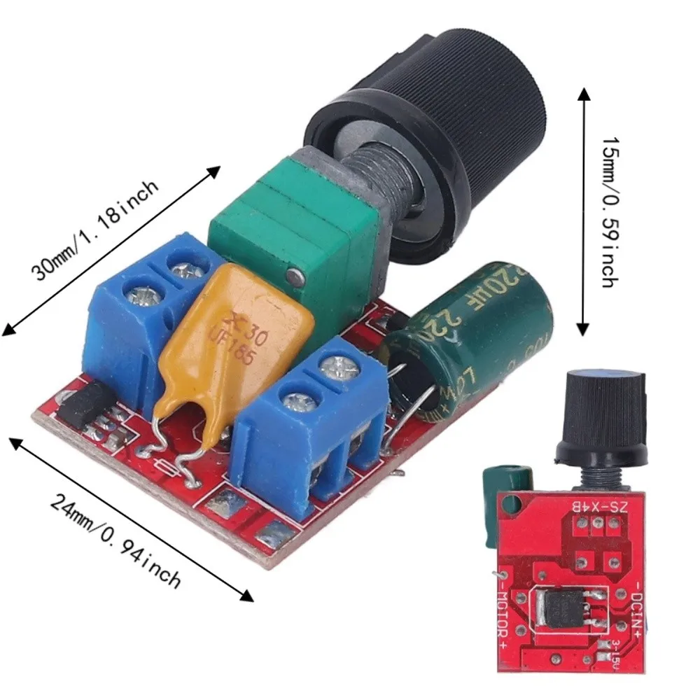 3pcs 3V-35V Motor Speed Controller 5A 90W 1% to 100% Duty Cycle PWM Controller Speed Control Switch Self Recovery Fuse