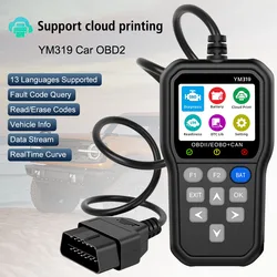 13 Languages iCound Printing Support OBD2 Scanner YM319 Battery Tester Clear/Erase Codes Car OBD2 Diagnostic Tools Code Reader