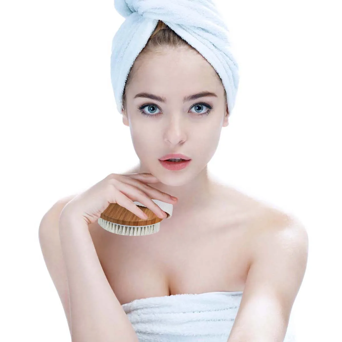 

Professional Dry Brush Horsehair Medium Firmness Body Scrubber Exfoliating Cellulite Massager Dry Skin Brush Back Covering Soft