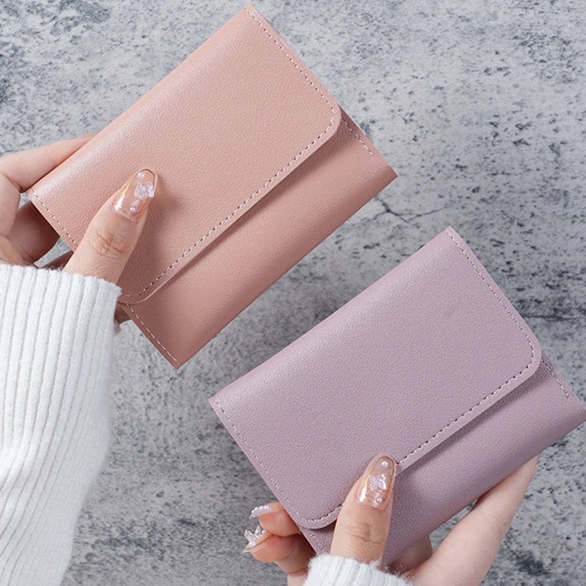 Simple And Short Lady Purse Student Ticket Holder Multi-function Card Bag