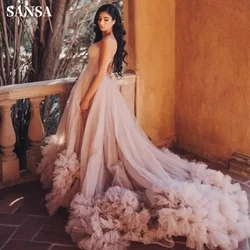 Sansa Abito da ballo lungo con strascico Abito da ballo dolce Abiti da sera Abito da sposa con strascico in tulle personalizzato فساتboek