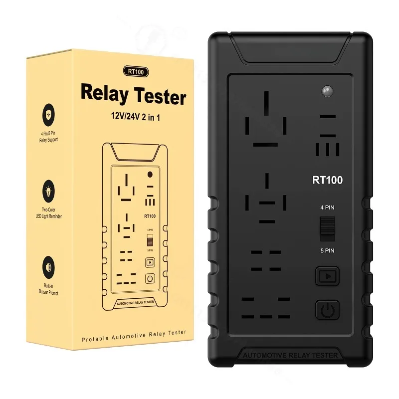 Automotive Relay Tester 12V 24V Portable Car Relay Detector Auto Repair Diagnostic Testing Tool