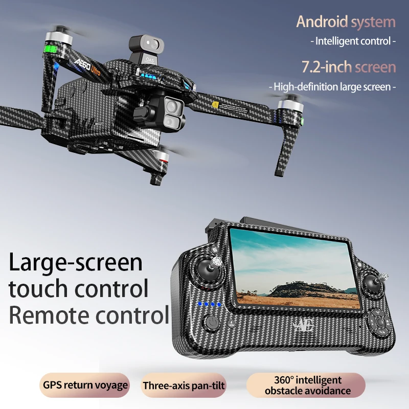 AE60  7000M 7.2in LCD SC GPS Drone 8K Camera 6G Wifi FPV 3-Axis Gimbal Professional Obstacle Avoidance Quadcopter RC Dron Toy
