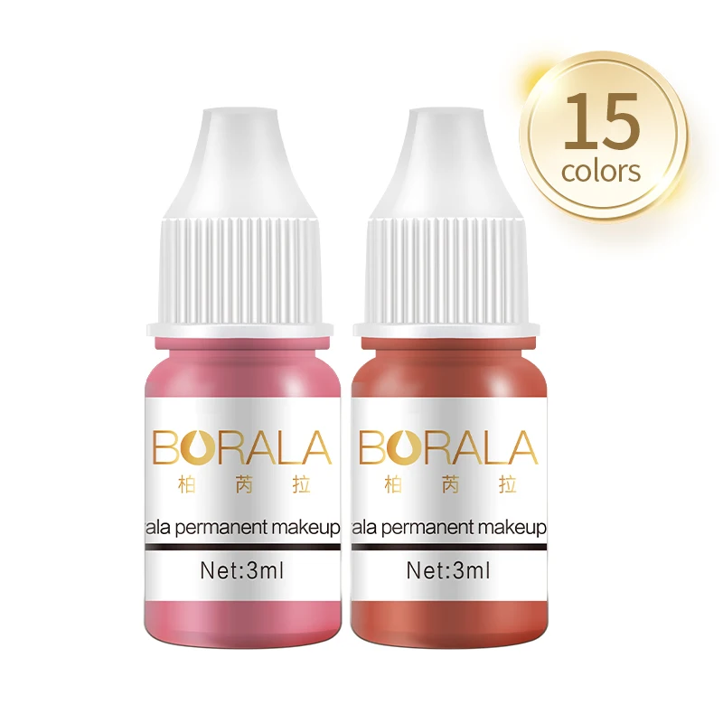 BORALA Lip Permanent Makeup Pigments for Tattoo Artist 3ml 15 Colors Semi PMU Professional Microblading Tattoo Ink for Lips - Image 3