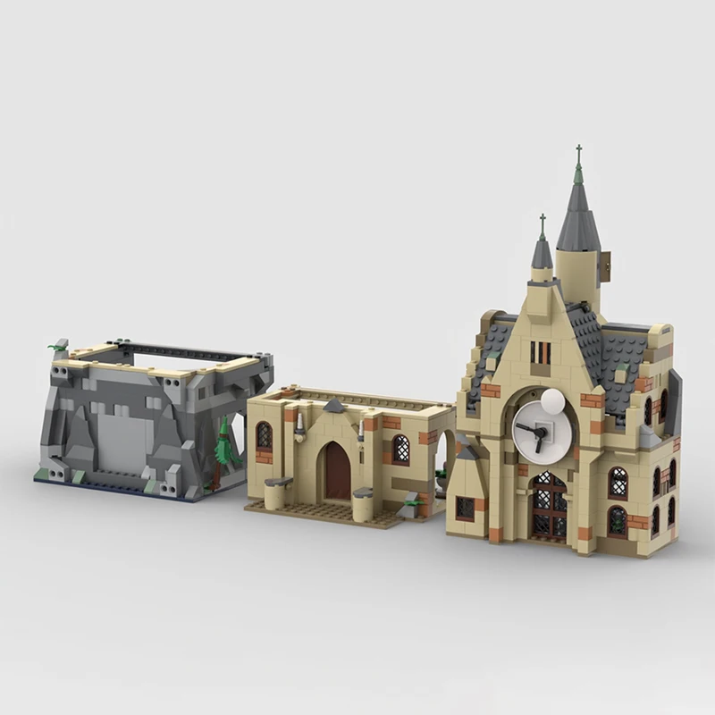 Magical Movie Medieval Street View Model DIY MOC Building Bricks Clock Tower Modular Technology Holiday Assemble Toys Suit