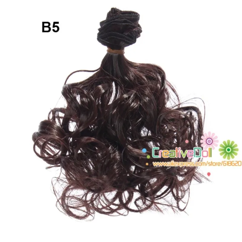 15cm curly 1/3 1/4 1/6 BJD/SD Doll hair/ DIY doll natrual color brown wine color heat resistant wigs hair wig for bjd doll