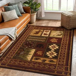 Vintage Animal Farmhouse Carpet Children's Bedroom Non-slip Doormats Living Room Kid Crawling Playing Area Large Soft Brown Rug