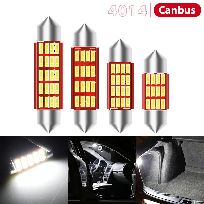 

10PCS Car C5W C10W Canbus Festoon 31MM 36MM 39MM 41MM no error for Clearance Bulb Auto plate Lamp Interior reading Light white