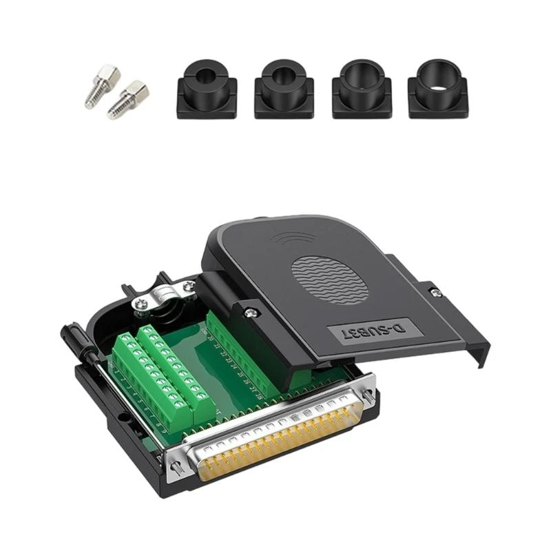 Tool Less DB37 Male Terminal Connector With Environmental Housing For Modem And Barcode Machines 