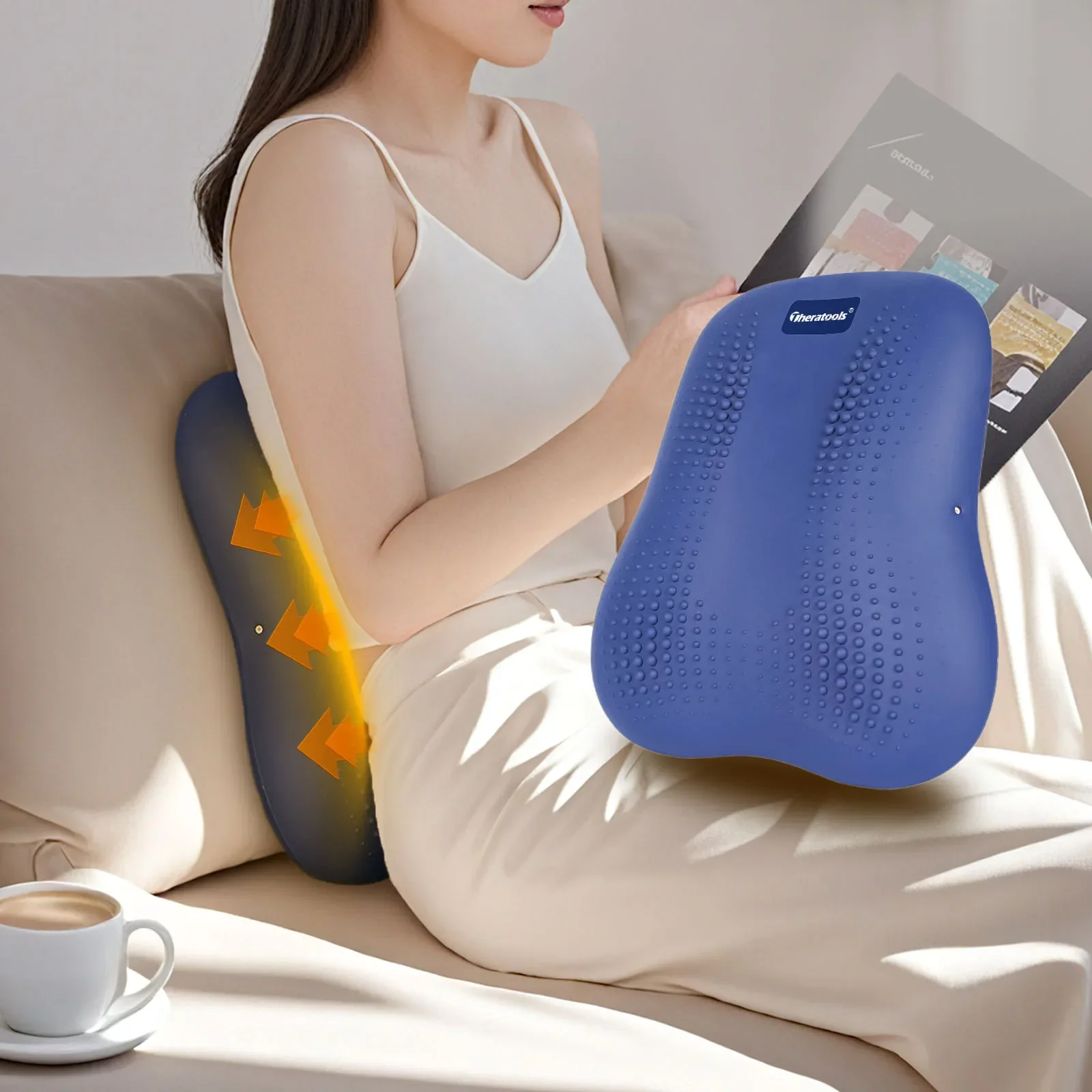 Inflatable Travel Nursing Waist Pillow, Blow Up Lumbar Body Back Support Pillow for Airplane Long Flight Journey Travel Airplan