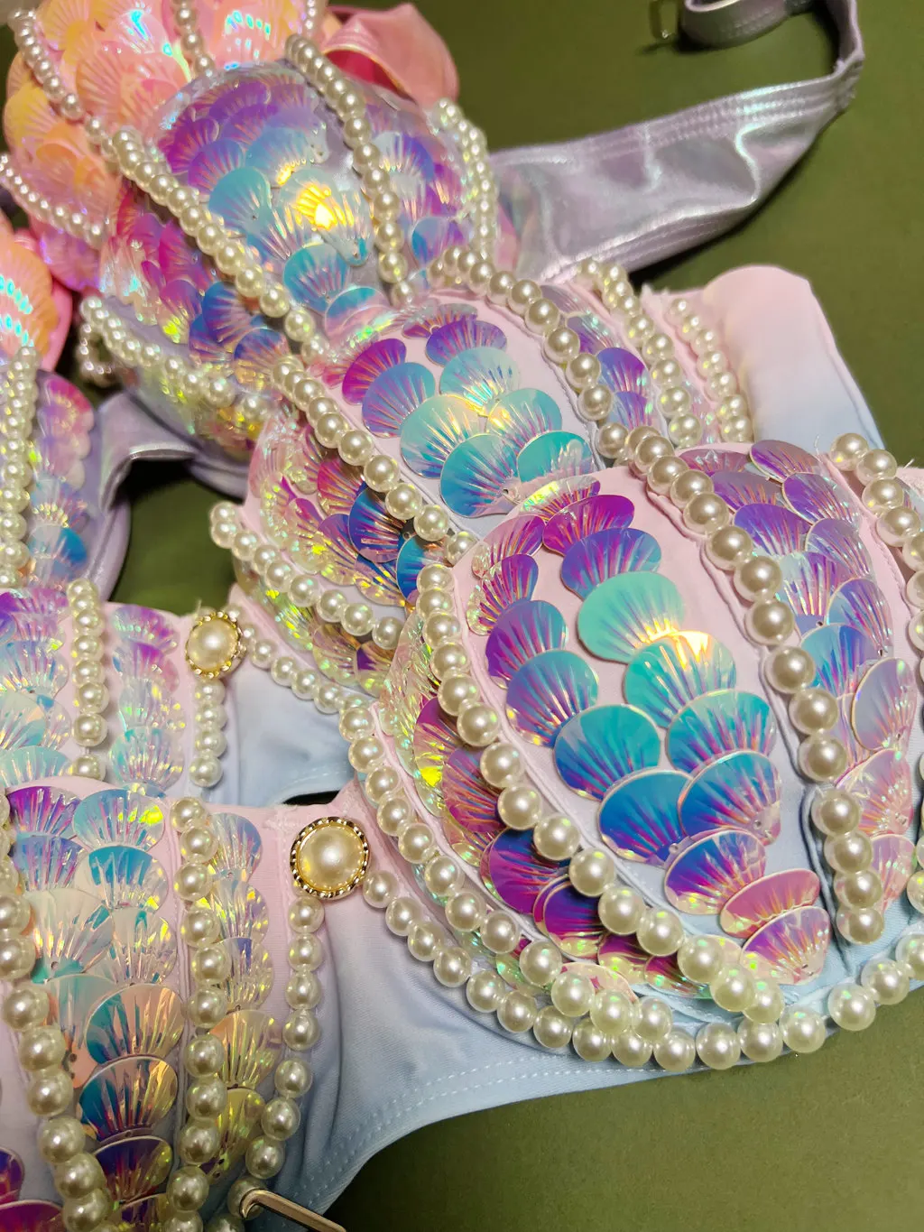 나이트클럽 핫티 스윗 쿨 바 상업 공연 여름 신상 섹시 비키니 스플릿 수영복 작은 가슴 스틸 트레이 수영복