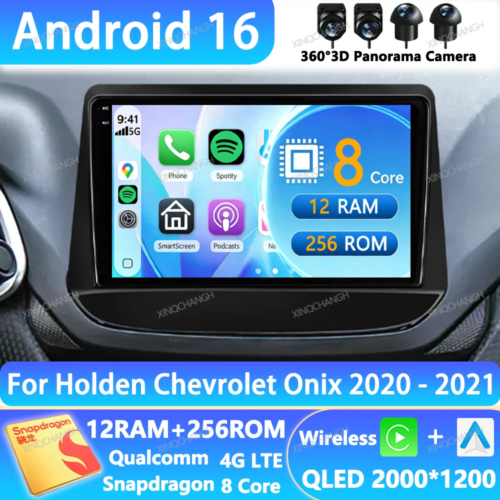 Android 16 Car Radio For Holden Chevrolet Onix Cavalier 2020 2021 QLED BT 4G WIFI Navigation GPS 2DIN Qualcomm Head Unit BT GPS