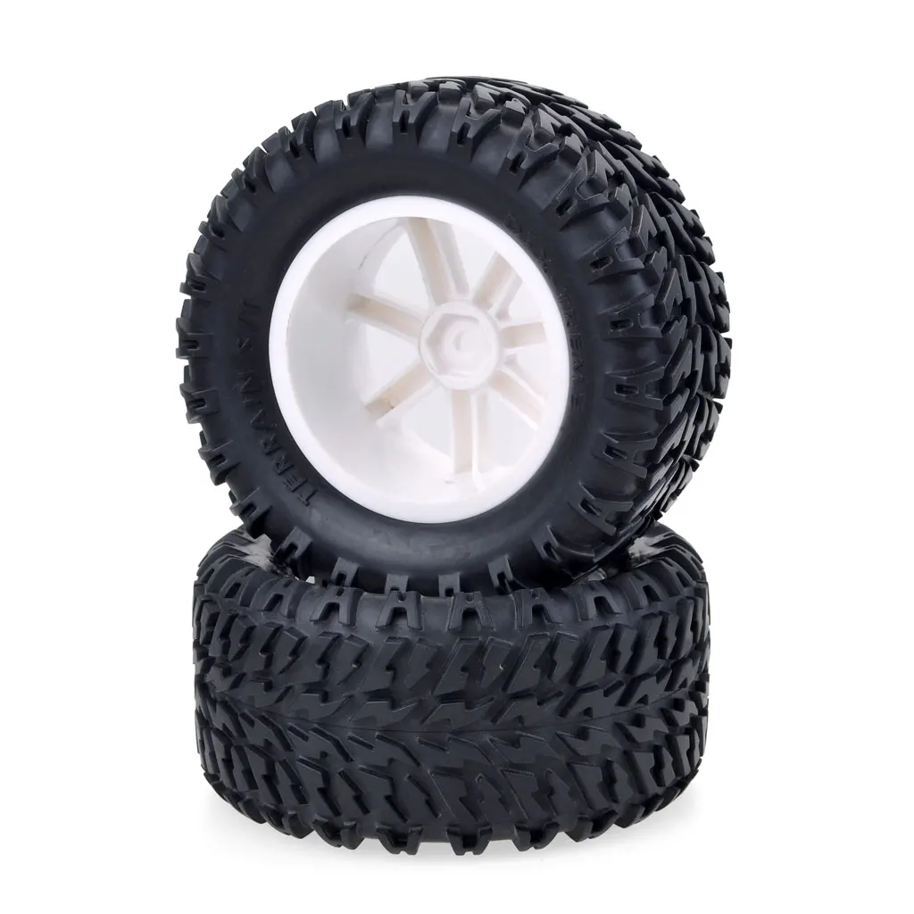 

4PCS Rc Wheels Tires 112MM 110mm Wheel Glued Tire 12mm Adapter Hub Hex for 1/10 RC Car Short Course Monster Truck