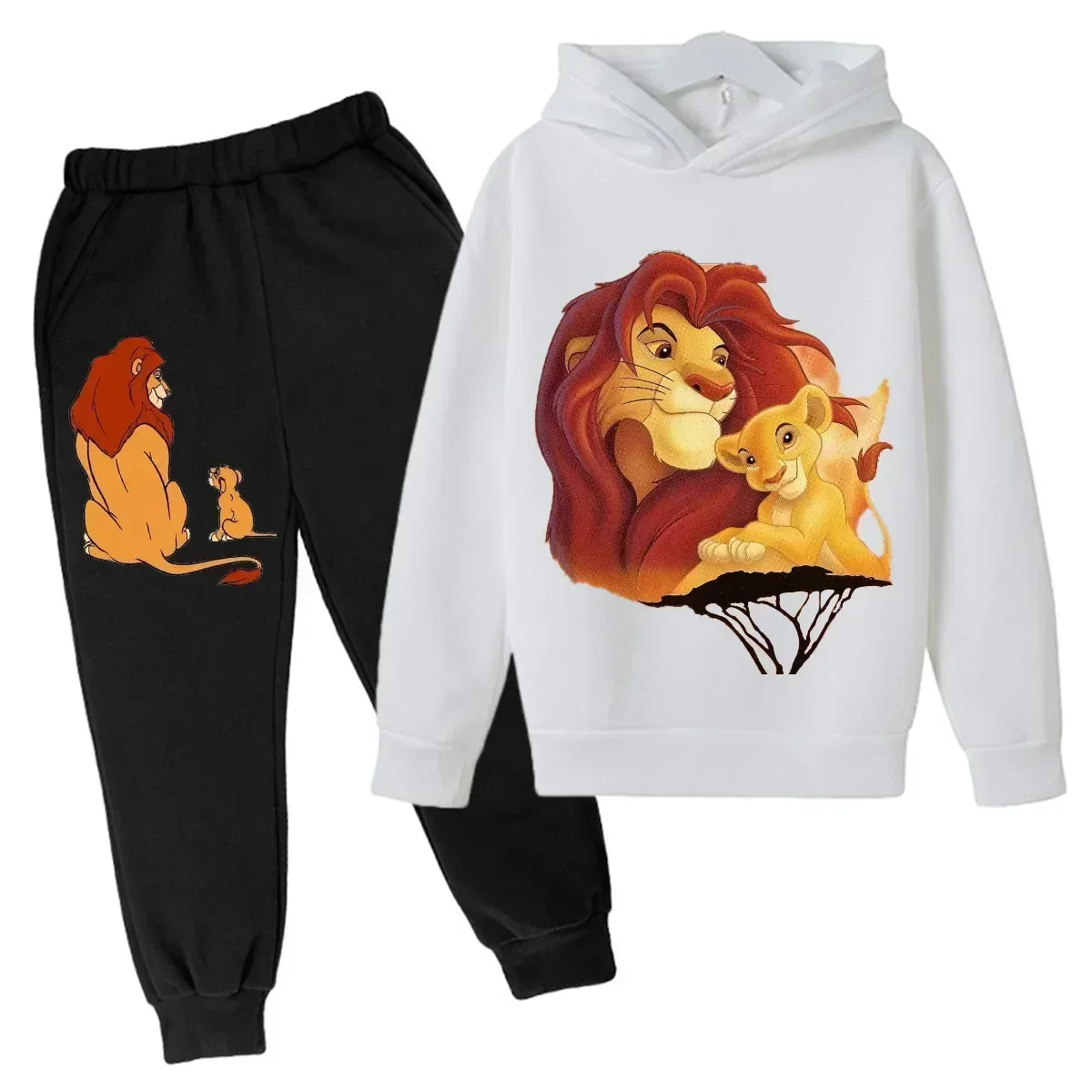 Disney-Boys and Girls Lion King Simba Hoodie Casual Suit Classic Clothing Fashion Spring/Autumn Holiday Gifts Kids Clothes Girls