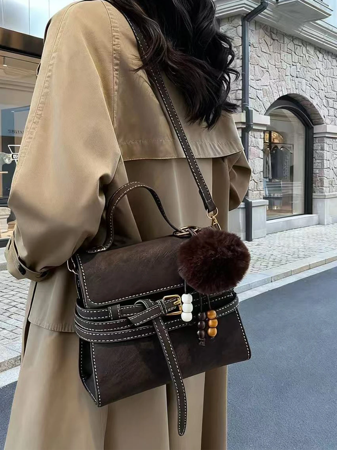 

Duzi2025 Faion Универсальная сумка через плечо на одно плечо Высококачественная сумка с сенсорным дизайном Повседневная простая женская сумка