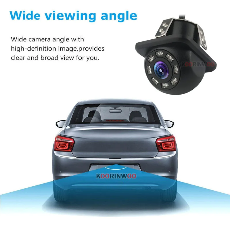 Koorinwoo Vehicle HD Digital Parking Sensors 8 With LCD Screen + Rear view Camara Front System For Cars Parktronic Car Sensors