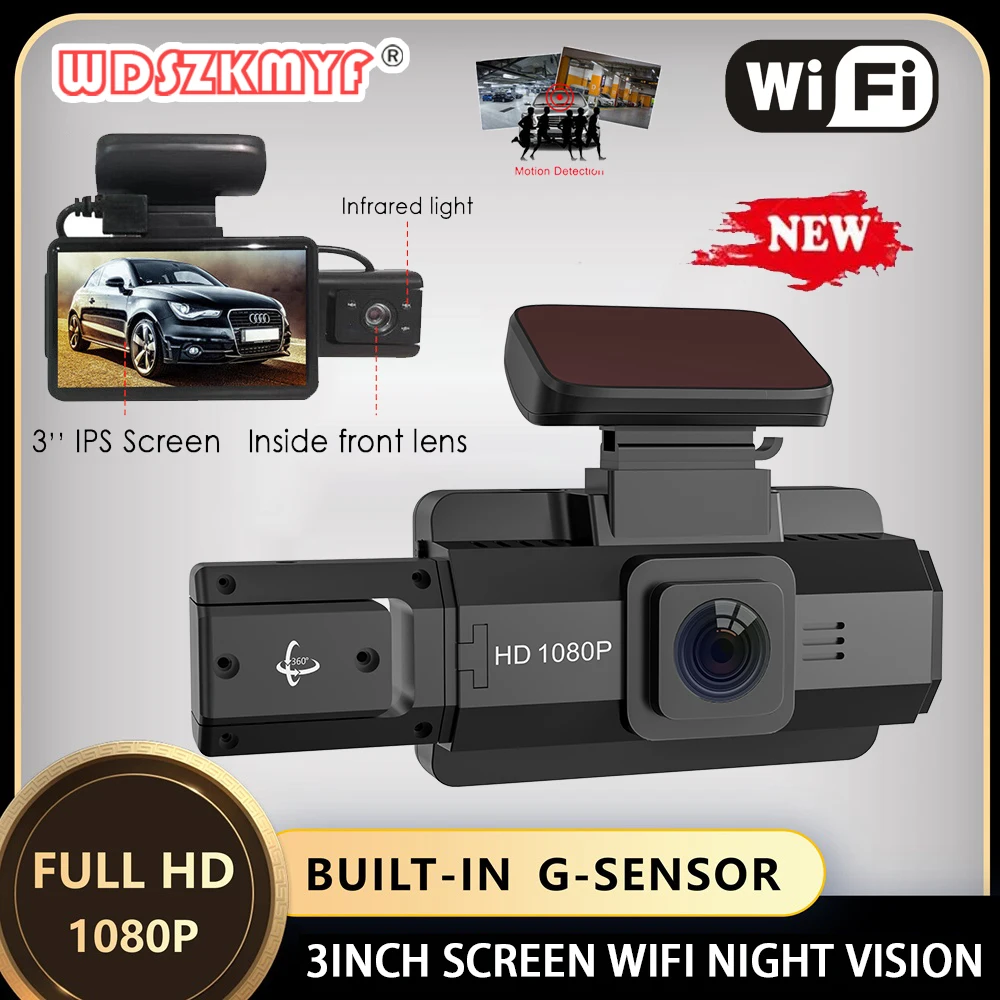 

Car Dvr 1080P Video Recorder Front Camera Dash Cam for Cars WIFI Black Box Night Vision Dual Camera for Vehicle Car Assecories