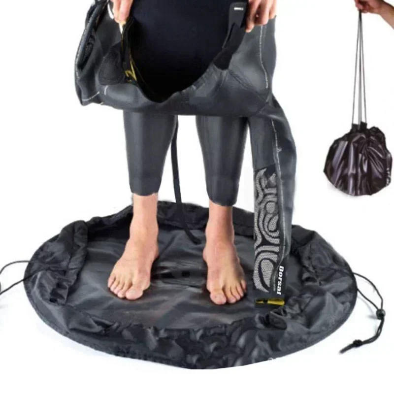 Saco de troca de roupa de mergulho, tapete compacto dobrável 2 em 1, à prova d'água, sacos secos de nylon, transporte para surfistas, barcos, armazenamento de roupa de mergulho