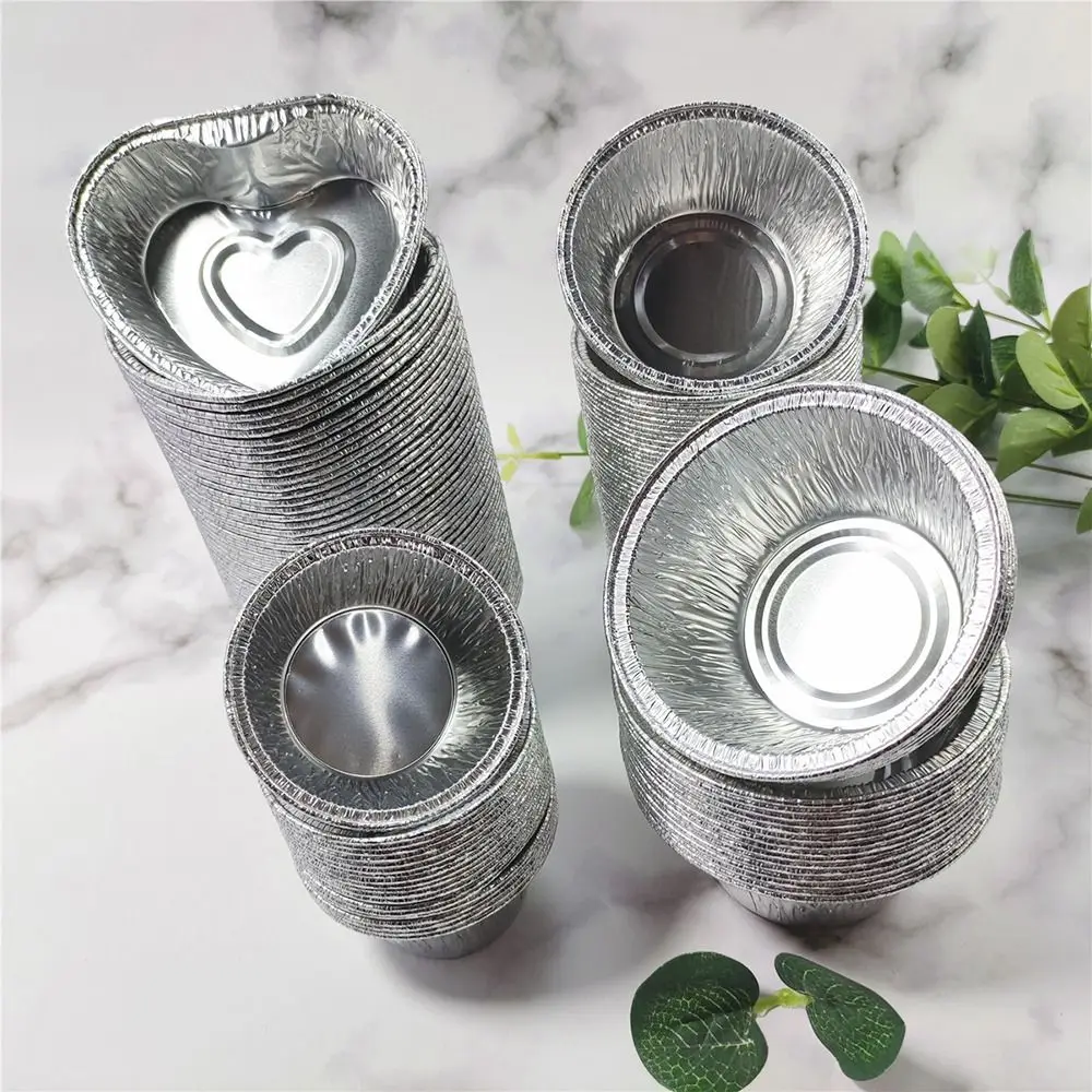 Forros de aluminio para magdalenas, vasos desechables antiadherentes para hornear magdalenas, envoltorios para magdalenas, 50 piezas