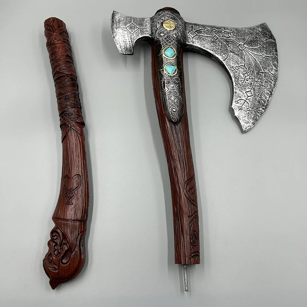 God of War Leviathan Axe Kratos 하이 퀄리티 Pu 소재 카타나 소드 게임 주변기기, 사무라이 장난감 무기 장난감, 93 cm