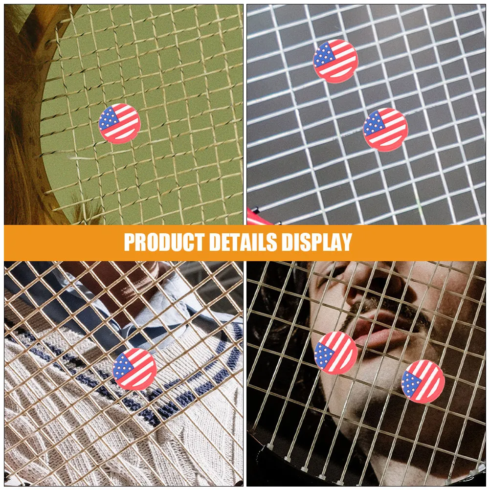 

5Pcs Tennis Racket Vibration Dampeners Silicone National Flag Dampers Shock Absorbers Enhance Control Stability